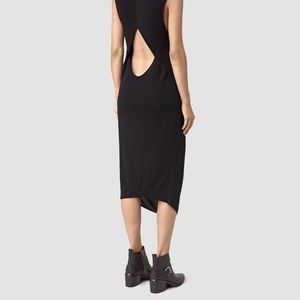 AllSaints Backless Black Dress